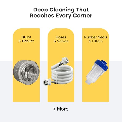 washing machine cleaner tablets - 24 pack for a 12 month supply formulated for pet owners compatible with he top amp front load easily removes residue grime value brand by uproot clean