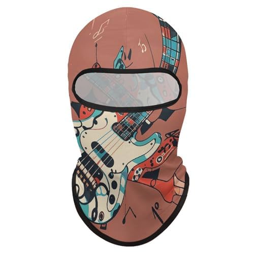 Balaclava para hombre y mujer, máscara para esquiar con estampado instrumental, cubreboca completo para ciclismo miniatura 1