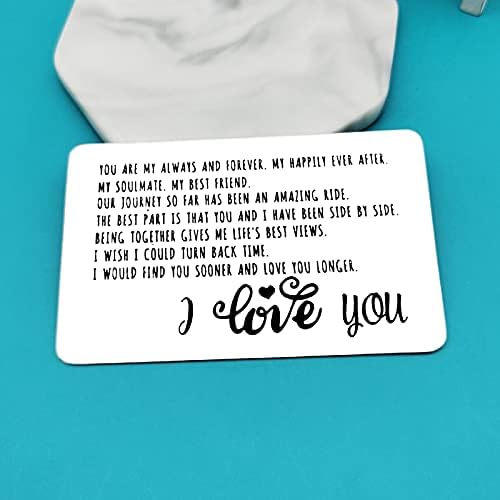 Anniversary Card Gifts for Boyfriend Husband Fiance Engraved Wallet Card for Him Valentines Day Gifts Christmas Birthday Gifts I Love You Gifts for Him Boyfriend