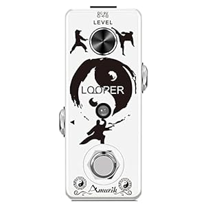 Amuzik Looper Guitar Pedal Unlimited Overdubs 10 Minutes of Looping, 1/2 time With USB to Import and Export Loop 3Mode…