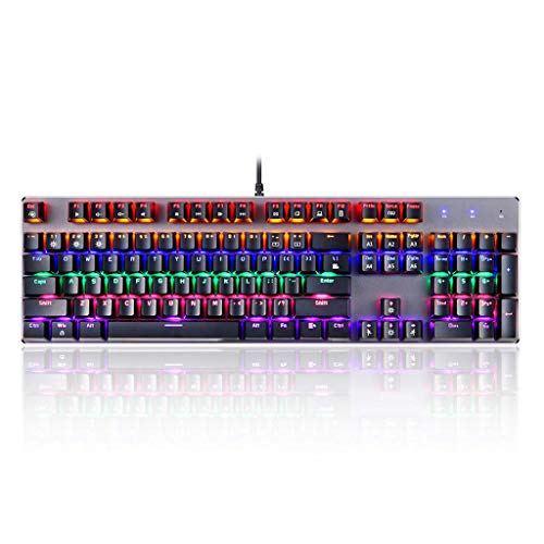 Tebatu Computer Accessories,RGB USB Wired Mechanical Keyboard 104 Keys Russian English Gaming Keyboards