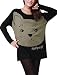 Allegra K Women Batwing Sleeve Loose Cat T Shirts Casual Oversize Tops, Black, Medium / US 10