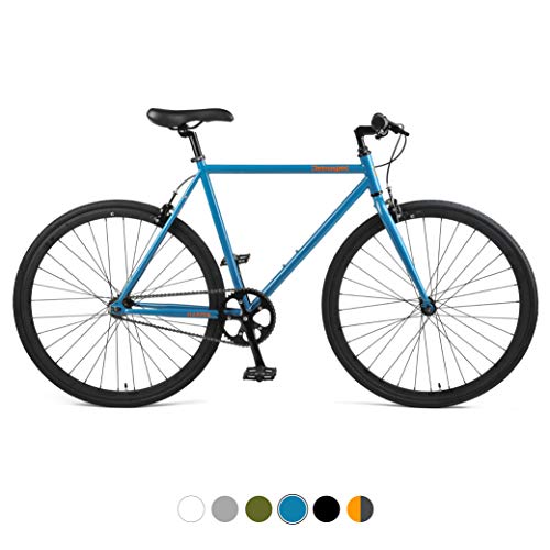 Retrospec Harper Single-Speed Fixed Gear Urban Commuter Bike, 60cm, xl, Atlantic Blue