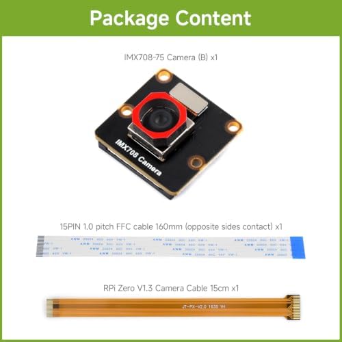 Waveshare IMX708 12MP High Resolution Autofocus Camera, 79.8° FOV - 1