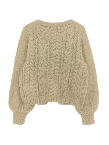 Image of SKAYS Womens Tie Front Bow Cardigan Sweaters Cropped Cable Knit Cardigans Trendy Fall Long Sleeve Outerwear