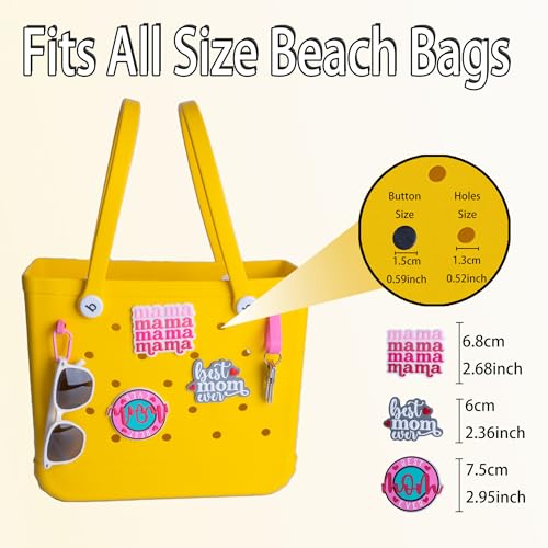 Charms Accessory for Bogg Bag - Mom Inserts Decorative Charms for Beach Tote Bag, Versatile Use with Hooks to Customize Your Beach Tote Bag3