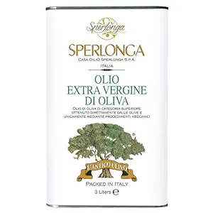 Sperlonga Extra Virgin Olive Oil – 100% Italian EVOO – Cold Pressed 3LT Tin (101.4 fl.oz.) – New York IOOC Multiple GOLDEN AWARD PRIZED - Polyphenol and Oleocanthal Rich - Gourmet Cooking & Salad Dressing – Fast Shipment from U.S. inventory !