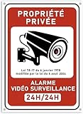 Lot de 2 18x13 cm Panneau Avertissement Surveillance Vidéo