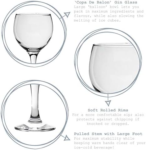 Rink Drink 2x 645ml (22.7oz) Gin & Tonic Glasses Large Spanish Style Copa Balloon Cocktail Glasses for Gin and Tonic