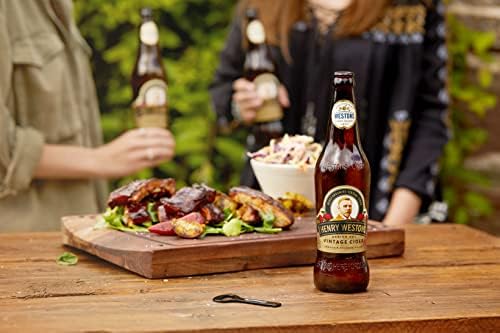 Henry Westons Vintage Cider Glass Bottles, 8.2% ABV 12 x 500ml Multipack | Refreshing Medium Dry Sparkling Cider | Slowly Matured in Oak Vats for a Smooth & Rounded Flavour
