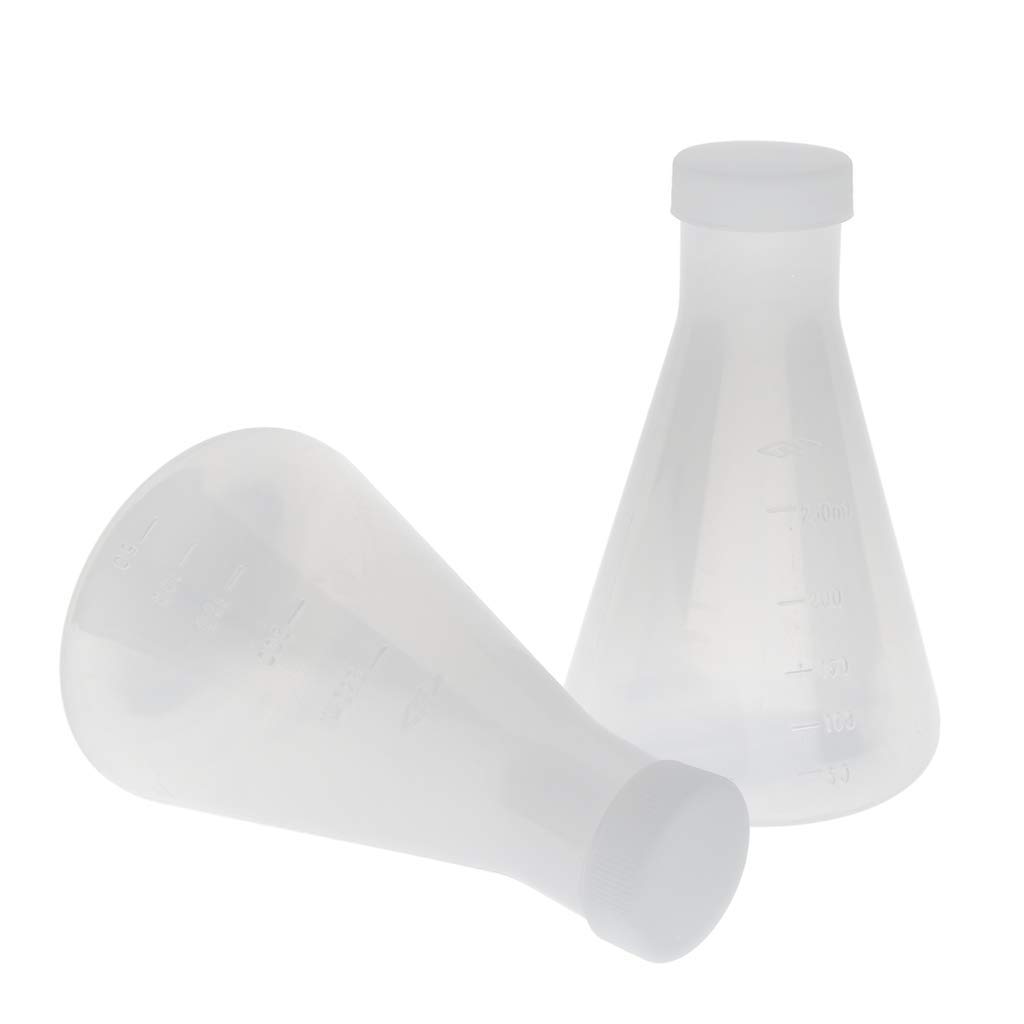 Matraz Cónico Graduado de Laboratorio 250 ml Plástico Pared Gruesa