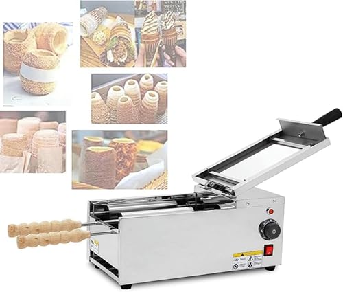 HTTGDGDH 1600W Commercial Chimney Cake Maker, with 2 Roller, Temperature Range 50°C-300°C, for Restaurant Home Kitchen Snack Bar