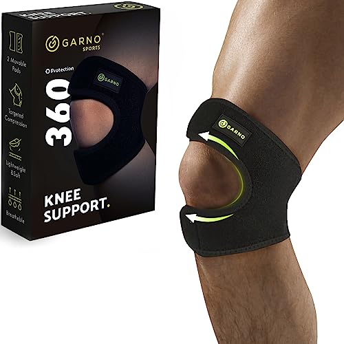 Garno Knee Brace For Pain Relief By Meniscus Tear, Mcl, Arthritis, Acl, Osgood Schlatter, Compression Patellar Tendon Support Strap For Working Out, Running, Weightlifting; Men, Women; (Large Size) #TOP4