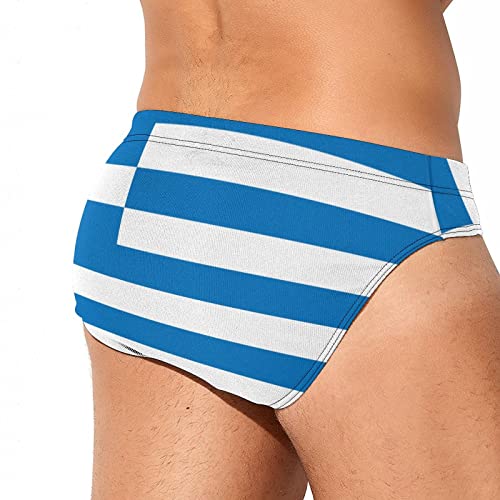 Calculay Greece Flag Men's Swimming Trunks,Beach Shorts Stretch Swimsuit Quick Dry2