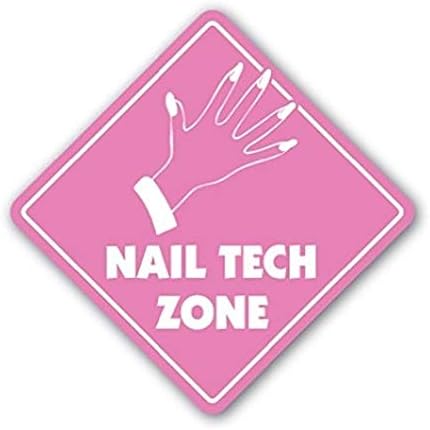 Nail Tech Zone Sign Xing Gift Novelty Nails Manicura Pedicura Polaco Tina Adhesivo Adhesivo para Tina  Adhesivo para Auto, Pared, Laptop, Celda,