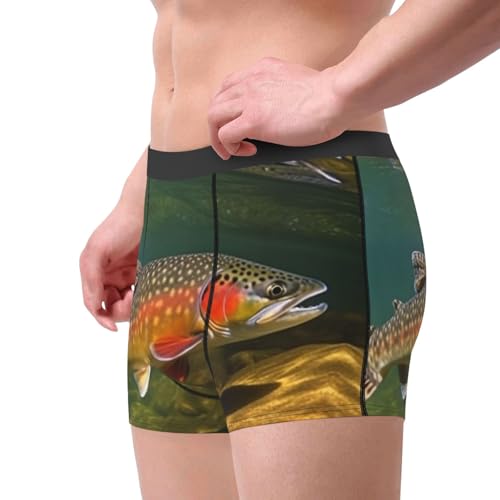 Brook Trout Fly Fishing Men's Boxer Briefs Soft Breathable Underwear Stretch Moisture-Wicking Trunks Tagless4