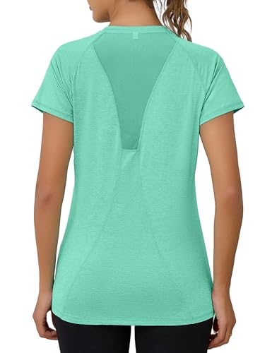 Gyabnw UV Sport Tshirt Damen Sportshirt Funktionsshirt Kurzarm Laufshirt Fitness Top Yoga Schutzkleidung