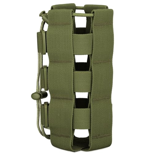 Huntvp Tactical Military Water Bottle Belt Pouch, Bottles Bag Holder Carrier Molle 1000D Drinking Holder Bag for Hiking Cycling Running Camping (Army Green)