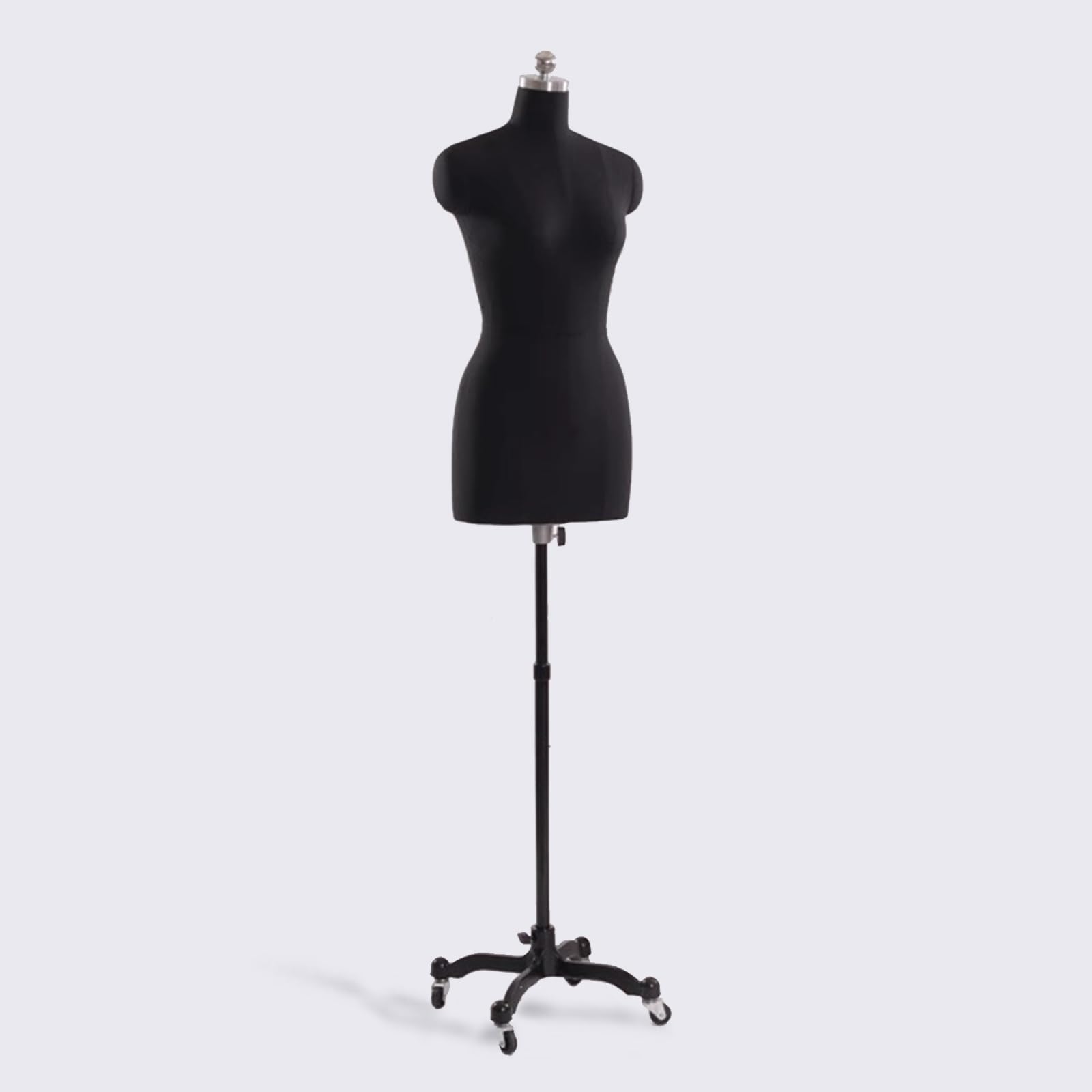Maniqui Costura Mujer Modista, Maniquí de Costura con Ruedas, Modelo de Cuerpo de Maniquí con Base Rodante Móvil de Metal, Cuerpo de Maniquí Femenino para Ropa, Vestidos, Joyas de Exhibición(Black,S)