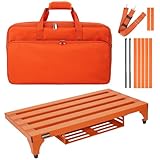 GOKKO Tabla de pedales para guitarra de aleación de aluminio, 56 x 31 cm, con soporte para fuente de alimentación, bolsa de transporte y correas de fijación (naranja, GKA22-OR)