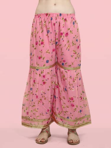 Image of VredeVogel Fox Georgette Printed Sharara Set With Embroidered Fabric Net Based Dupatta For Women's