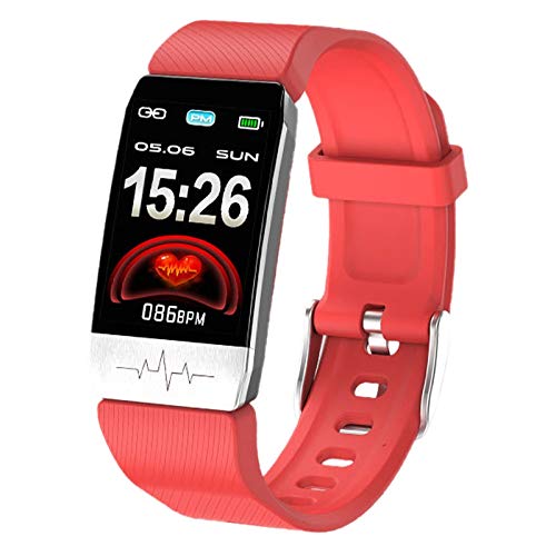Eighosee Pulsera de medición de temperatura T1, ECG, frecuencia cardíaca, presión arterial, oxígeno en sangre, monitoreo de inmunidad, recordatorio inteligente multideportivo