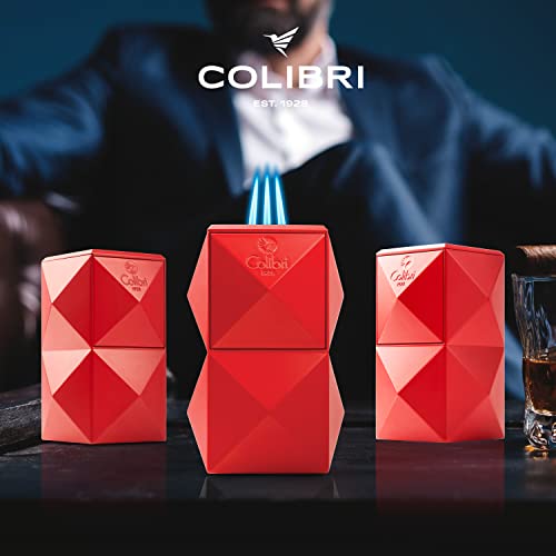Encendedor de mesa Colibri Quasar Triple Llama Rojo miniatura 5