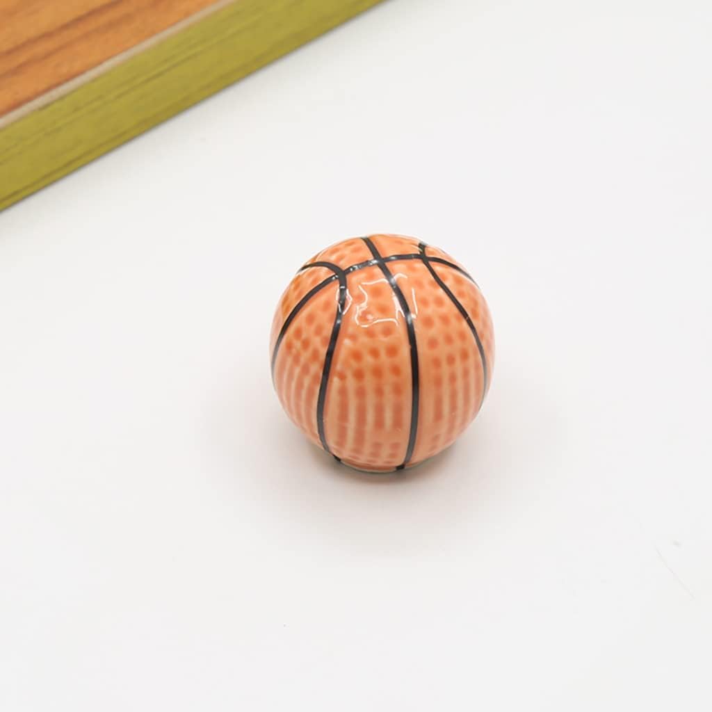 Heavy Ceramic Basketball knobs Ball Knobs, 12 Pcs Ball Sports Party Theme Children and Baby Home Decor Drawer Knob Pull Handle for Dresser Cupboard Wardrobe Cabinet Kitchen (12, Basketball-o)