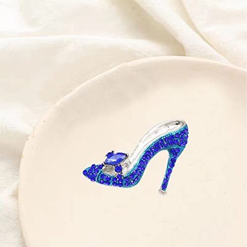 Image of High Heel Brooch Ladies Crystal Rhinestone High Heel Princess Shoes Women Stylish Charm Brooch Pin