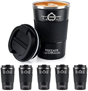 Travel Mugs,KETIEE 380ml Insulated Coffee Cup with Leakproof Lid,Reusable Coffee Cups Travel Cup,Coffee Travel Mug,Double Walled Coffee Mug,Stainless Steel Thermal Mug for Hot Cold Drinks,Blue