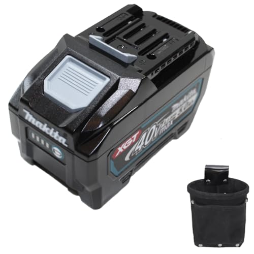 マキタ40Vmax-5.0Ah[BL4050F]用リチウムイオンバッテリー A-72372 国内正規品 純正箱入 残容量表示付 SHIBASHOベロアワークポーチ付 (ブラック)