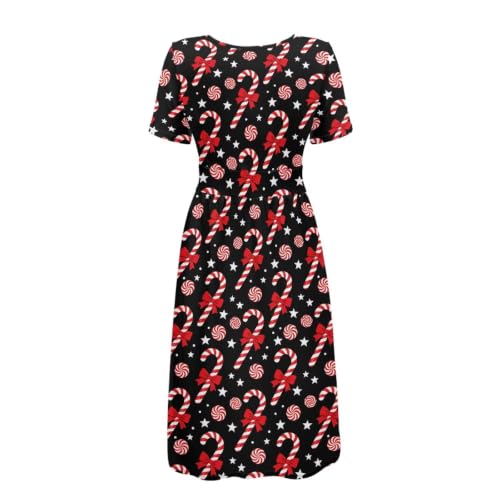 Image of Women's Summer Dresses Short Sleeve Formal Dresses with Pockets | Lightweight polyester fabric delivers cool airflow during hot summer outdoor activities