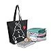 ALAZA Funny Bulldog Puppy Dog French Large Canvas Tote Bag Reusable Grocery Shopping Bag with Handles, Heavy Duty, Washable