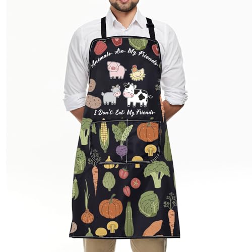 Tablier végétalien confortable taille unique pour cuisiner proprement sans taches - 4