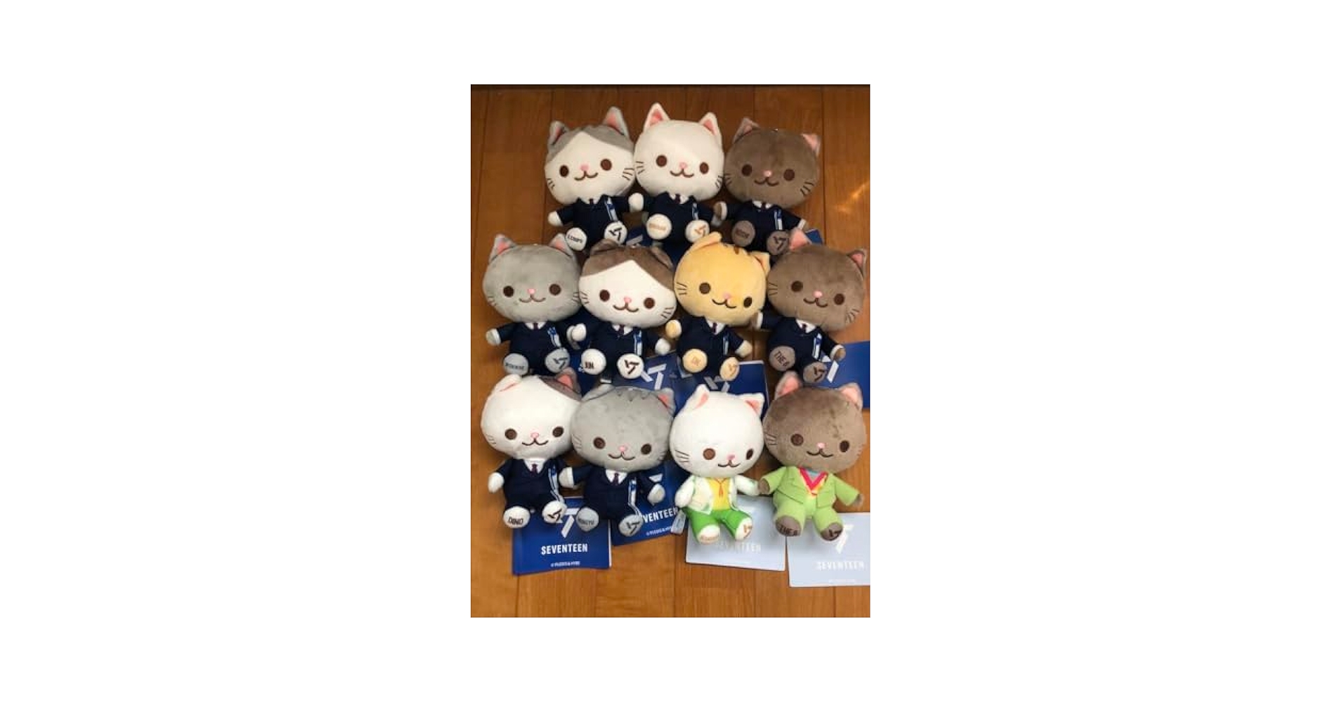 【即日発送】 ★SEVENTEEN セブチ★猫ぬいぐるみマスコット　13体セット SEVENTEEN セブチ猫 制服ぬいぐるみマスコット☆13セット
