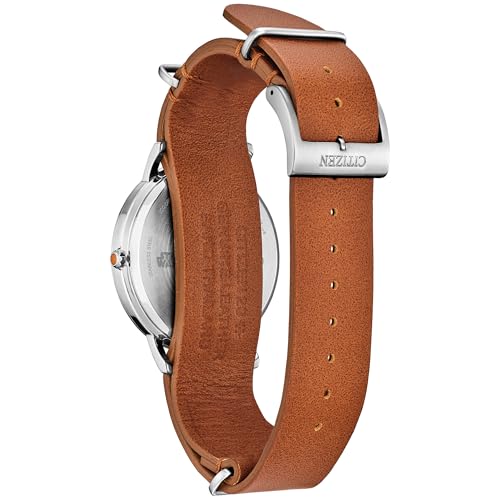 Image of Citizen Men's Eco-Drive Ahsoka Tano Star Wars Watch, Stainless Steel Case, Diamond-Shaped Markers, Brown Leather Strap (Model: BJ6508-02W)