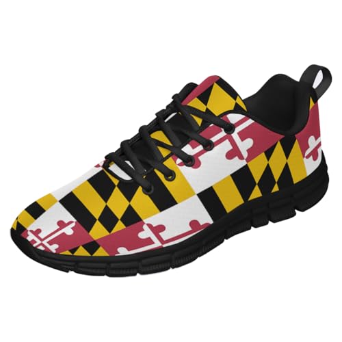 Men Women Maryland Flag Shoes Unisex Running Shoes Non Slip Soft Lightweight Walking Sneakers