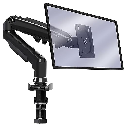 Invision Soporte Monitor de PC para Pantallas de 17-27" - Montaje Ergonómico de Escritorio de Brazo Ajustable en Altura con Giratorio y Inclinación - VESA 75mm y 100mm - Peso 2 kg a 6.5 kg (MX150)