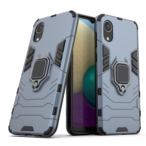 FTRONGRT Samsung Galaxy A03 Core Coque, avec Support de Téléphone Portable，Structure Double Couche Anti-Poussière et Antichoc，Etui Housse pour Samsung Galaxy A03 Core-Bleu foncé