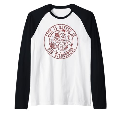 T-shirt baseball Mickey Wilderness à manches raglan bicolores et col rond souple