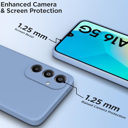 Image of Outlouders Back Cover for Samsung Galaxy A16 5G | Camera Protection | Durable Soft Matte Silicone Bumper Case (Aqua Blue)