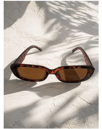 Image of IFLASH Rectangle Sunglasses for Women Retro Driving Glasses 90s Vintage Fashion Narrow Square Frame UV400 Protection Glasse