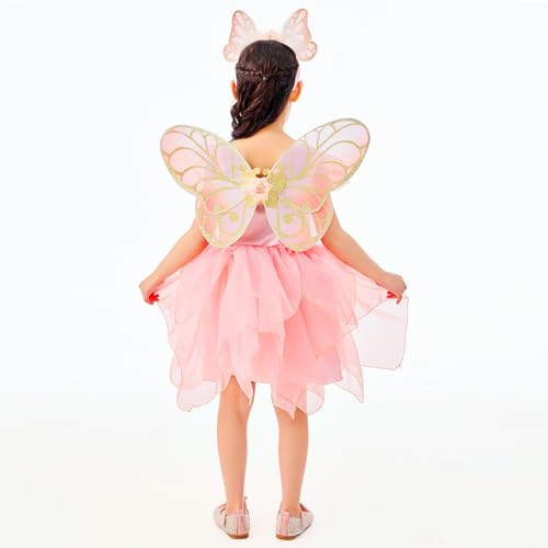 Disfraz de hada para niñas con alas y tocado miniatura 4