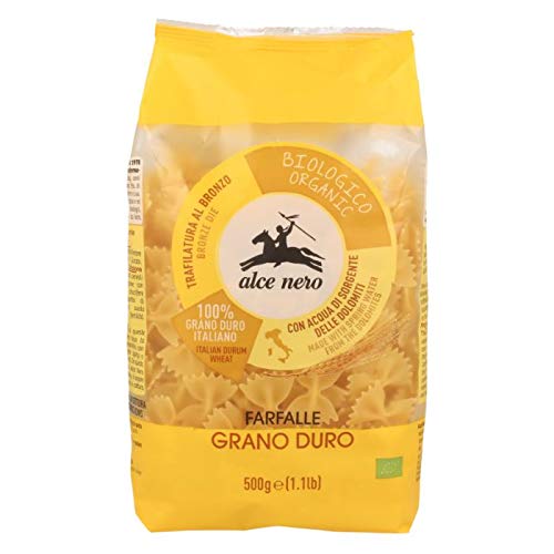 ALCE NERO Organic Durum Wheat Semolina Farfalle, 500gm