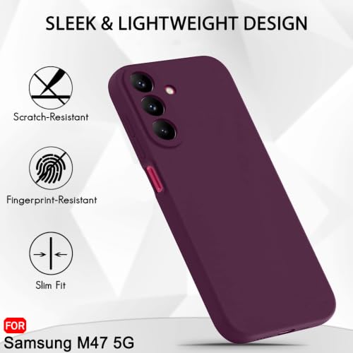 Image of TheGiftKart Genuine Liquid Silicone Back Cover Case for Samsung Galaxy M47 5G | Soft Micro-Fibre Lining Inside | Camera Protection Bump | Shockproof Cover Case for Samsung M47 (Silicone, Rogue Red)