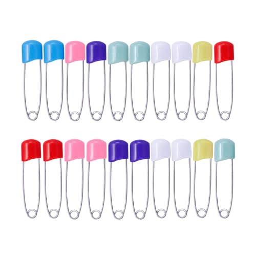 100 Pieces Diaper Pins Baby Pins Head Cloth Brooches with Locking Closures Stainless Steel Sewing Tool