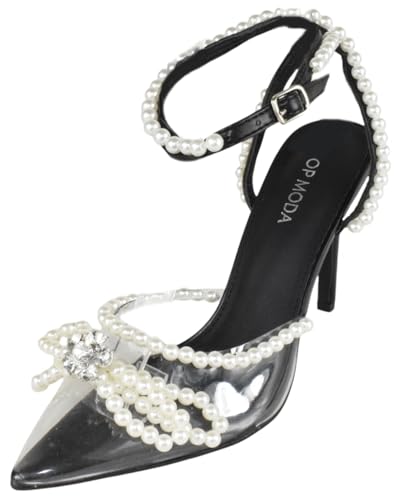 TOP Moda Shoes Women Stiletto High Heels Pointed-Toe Ankle Strap Bling Rhinestone Parson - Main Image