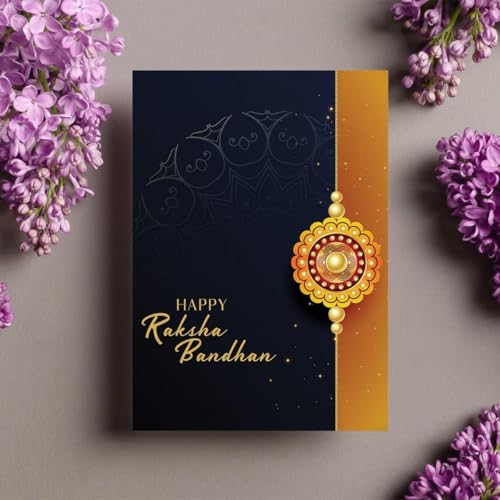 Image of Oblivion Rakhi for Bhai & Bhabhi with Fridge Magnet - Sylish Gold Plated Design Rakhi for Bro & Lumba for Bhabhi, 2 Pc Fridge Magnet, Silver Color Coin, Greeting Card & Tilak Set - Raksha Bandhan Combo