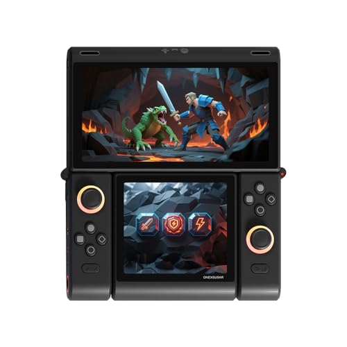 Image of Cutesliving ONEXSUGAR Sugar 1 Dual-Screen Console Portable Tablet PC with Snapdragon G3 Gen 3, Android 14, 6.01-inch & 3.92-inch OLED Displays, Hall Effect Joysticks,16GB RAM, 512GB Storage (Black)