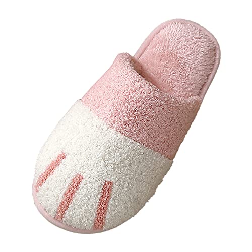 RTPR Zapatillas de mujer y hombre, zapatillas para mujer, otoño e invierno, ajuste de color, cómodo, plano, cálido, para deslizarse, color negro, tacón alto, 6 cm, Rosa., 39 EU